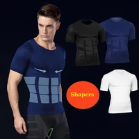 men posture correction shaper slimming shirt chest tummy corset vest male belly abdomen corrector compression bodybuilding