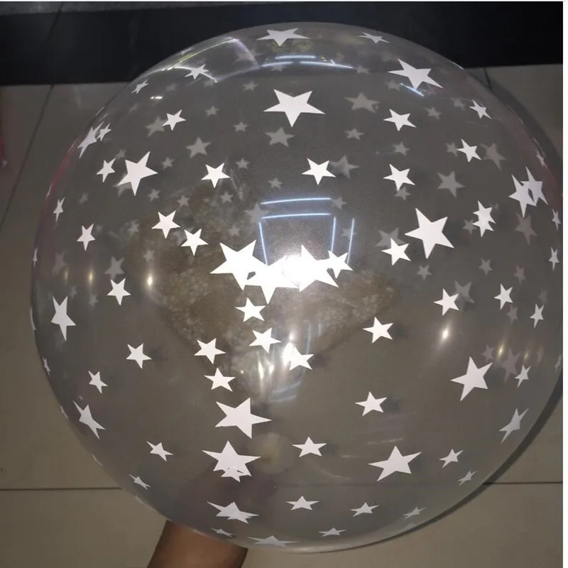 50 шт./лот Прозрачный печати звезды balloon12inch 2 8 г Круглый Латексный Шар Для