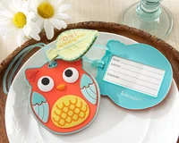 wholesale 100pcs wedding party supplies bridal shower favors guest gifts souvenirs keepsake baby shower favor owl luggage tag