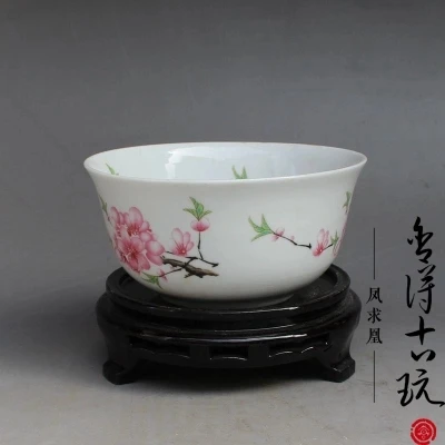 

Cultural Revolution antique porcelain, water point peach blossom porcelain bowl