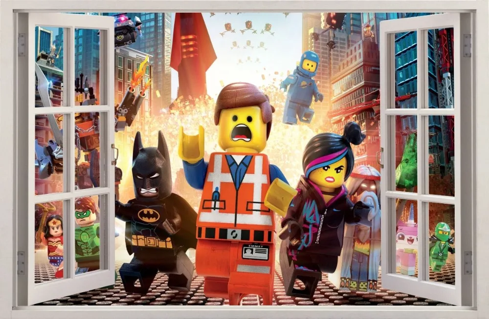 2016 г. Лидер продаж 3D эффект окна стены Стикеры S Lego Книги по искусству виниловая
