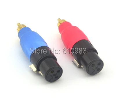 10 шт. RCA-XLR сплиттер 3-контактный разъем XLR гнездовой штырь к RCA красный синий аудио
