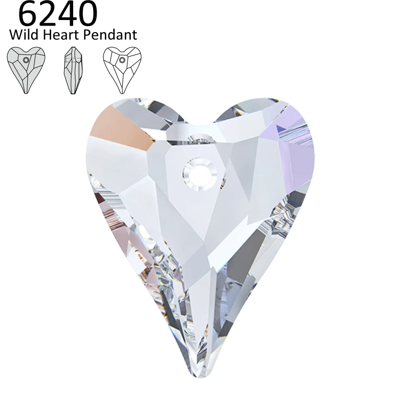 (1 шт.) 100% оригинальный кристаллический бисер Swarovski 6240 с подвеской в виде сердца