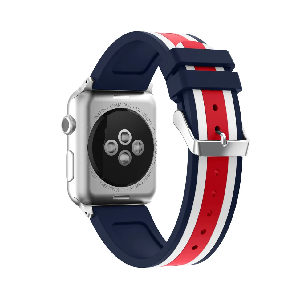 Osrui силиконовый ремешок для спортивных часов для Apple Watch, версии 4 полосным 44 мм 40 мм, correa, наручных часов iwatch серии 4/3/2/1 42 мм/38 мм браслет на запястье с резиновой лентой