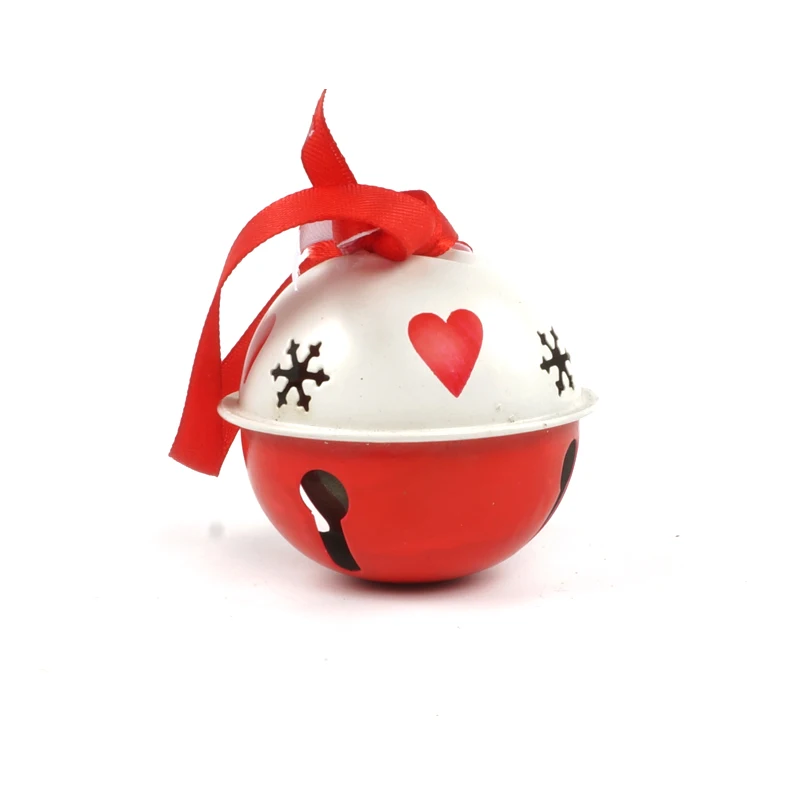 Рождественский колокольчик 6 шт. белый красный металлический большой размер 65 мм