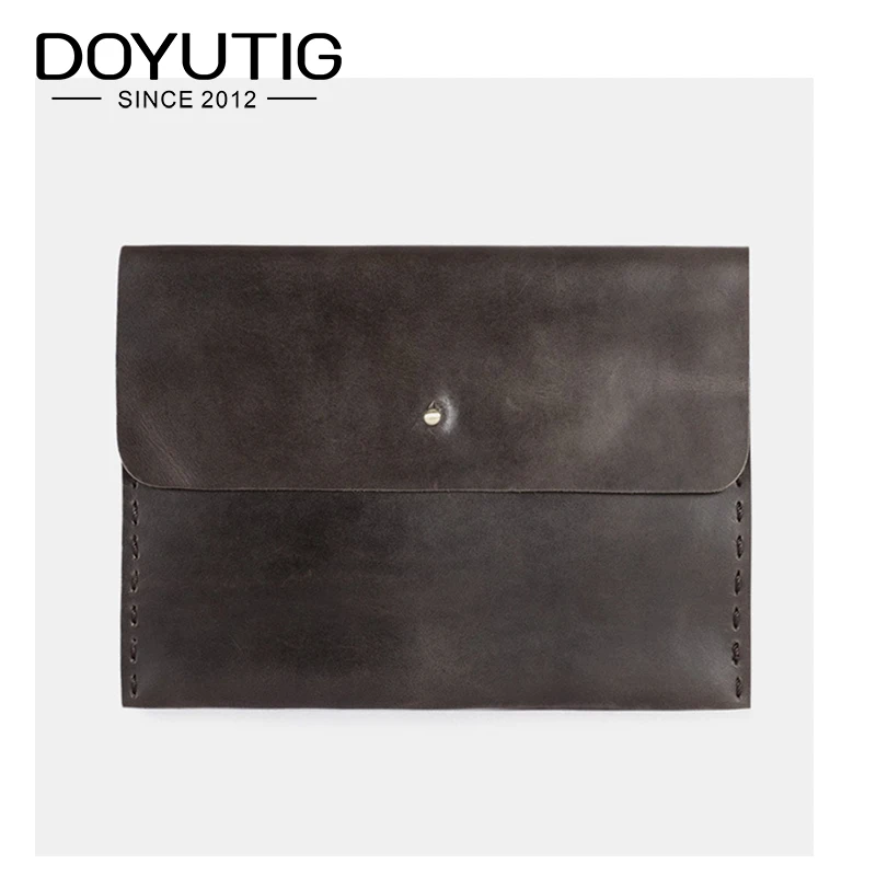 

Dress Genuine Leather Ipad Protect Pocket For Men & Women Solid Color Fashion Crazy Horse Leather Simple Design Clutch Bags G094