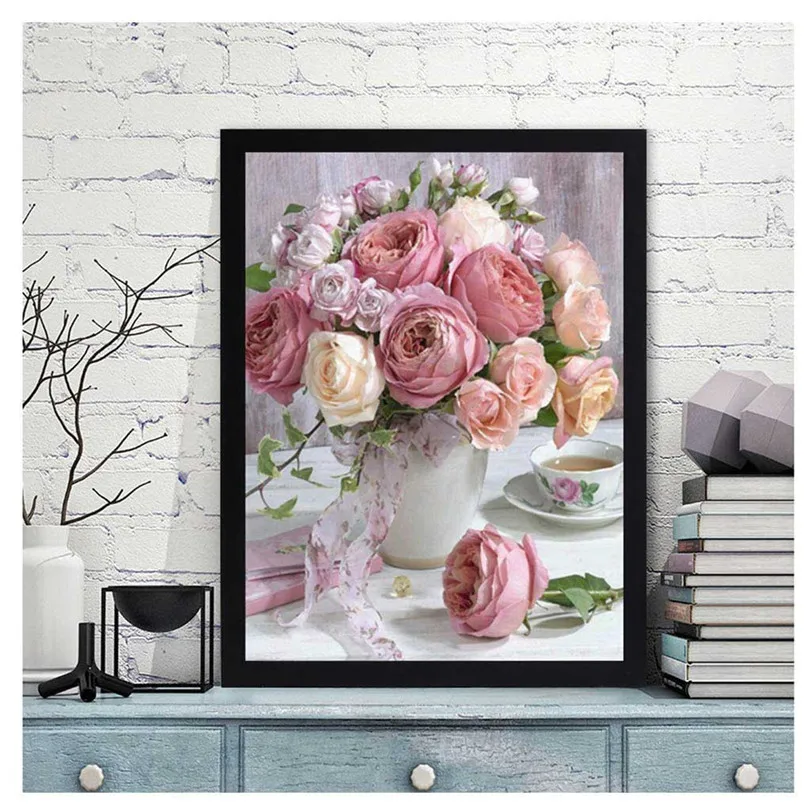 Сделай Сам Алмазная вышивка яркий цветок 5D алмазная картина современный крестом