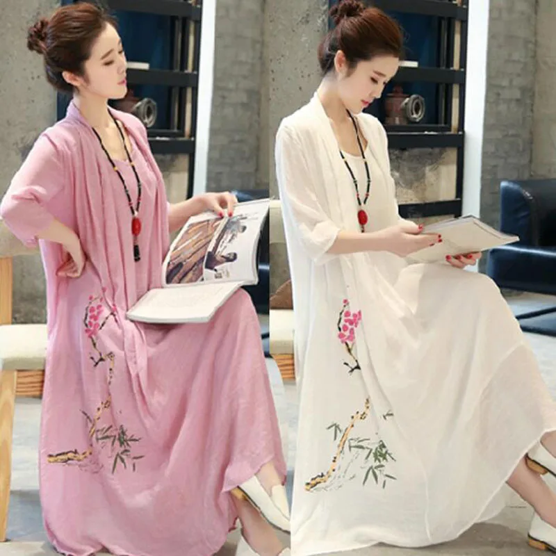 Новинка 2018 модное летнее женское платье имитация двух китайских платьев