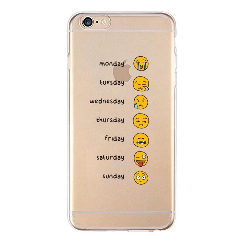 Мягкий Силиконовый ТПУ чехол для телефона iPhone 4/4S 5 5S 6 6plus 7 8plus x Смайлик смайлик