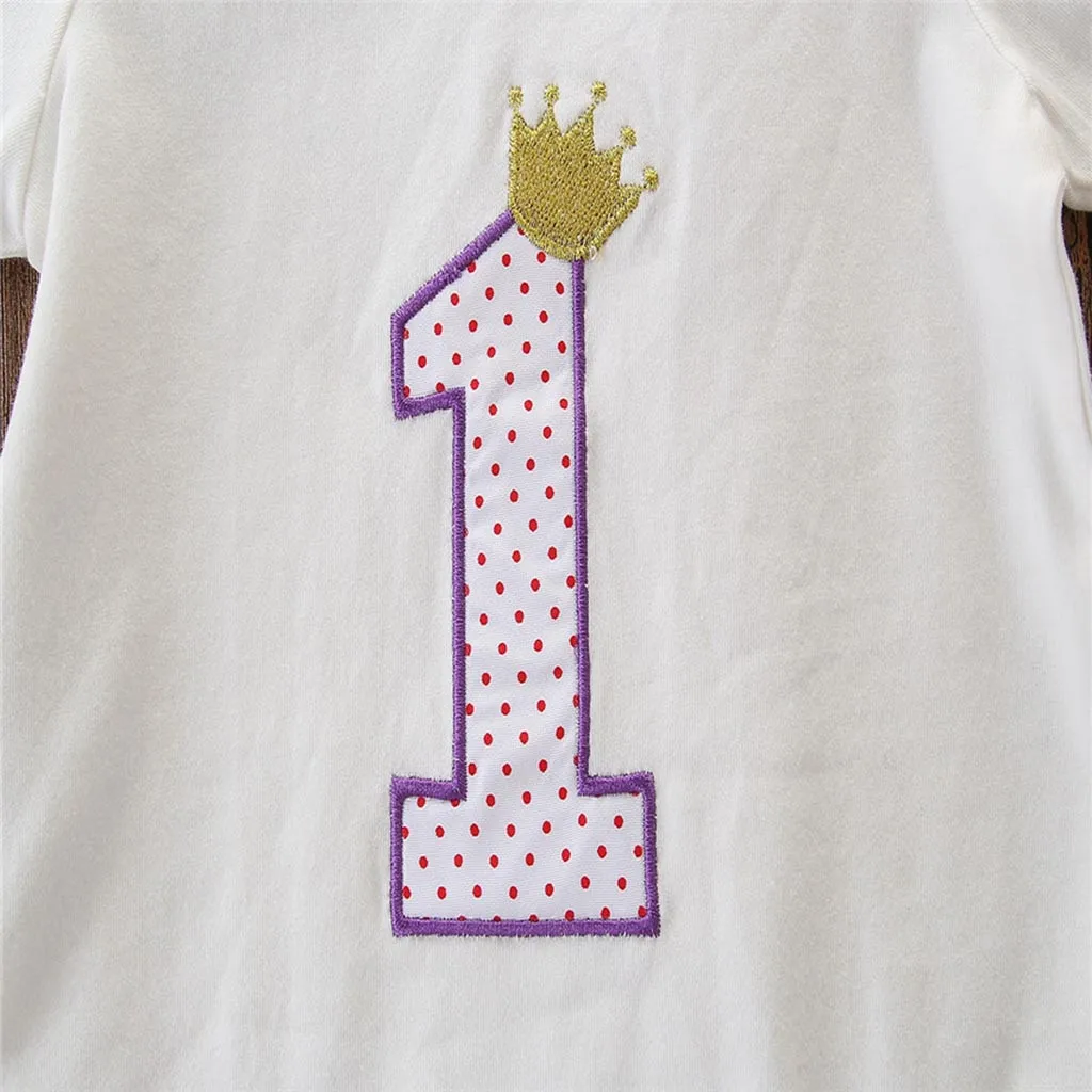 Комплект одежды для маленьких девочек Однотонная футболка с короткими рукавами