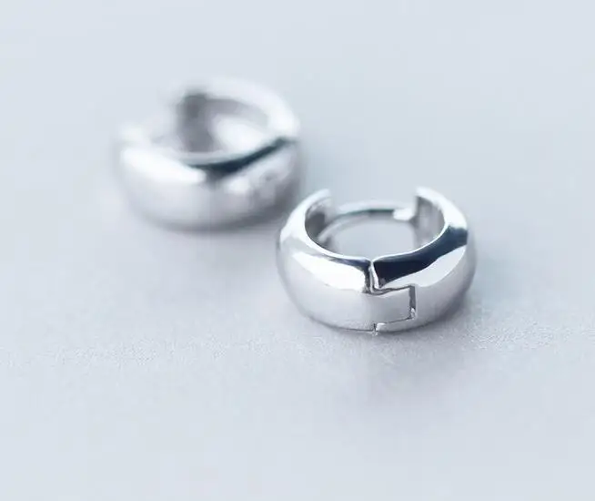 Реальные. Круглые Серьги обручи ювелирное изделие из полированного серебра GTLE959