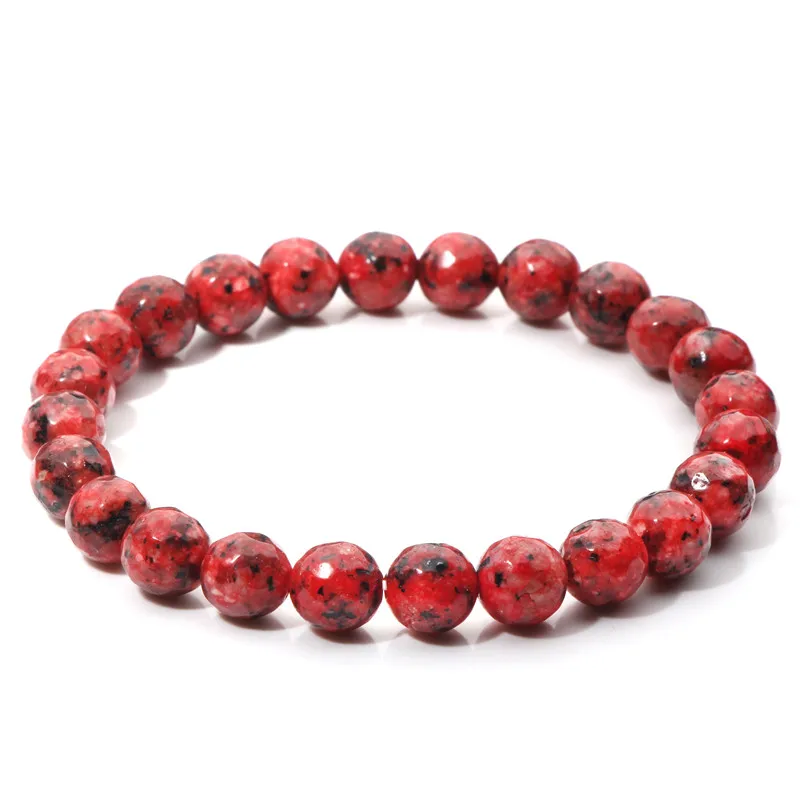 5 Natural Jades Bracelets 8 mm Green Gem Stone Beads Bracelet For Men Black Dot Pattern Elastic Bracelets Women Friendship Jewelry - Окраска металла: 5