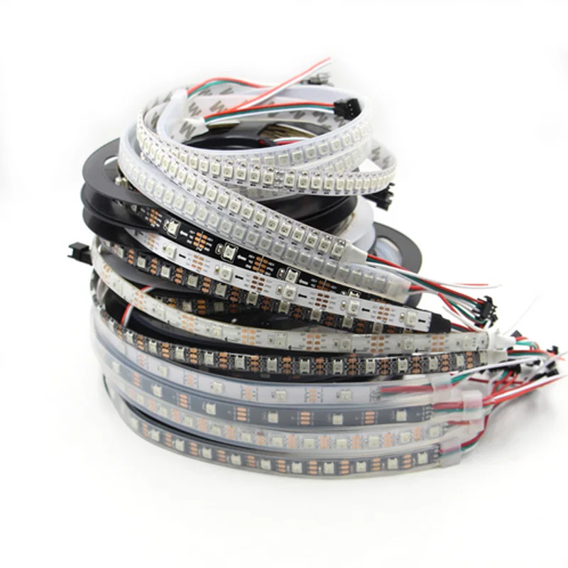Светодиодная лента WS2812B 5 в постоянного тока RGB 50 см 1 м 2 3 4 30/60/144 светодиодов умная