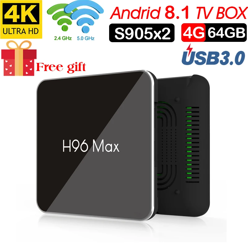 ТВ приставка xinways Android OS Amlogic S905X2 8 1 4 Гб di RAM 64 ROM 2 4g + 5g WiFi BT4.0 k Smart TV Box|ТВ-приставки и
