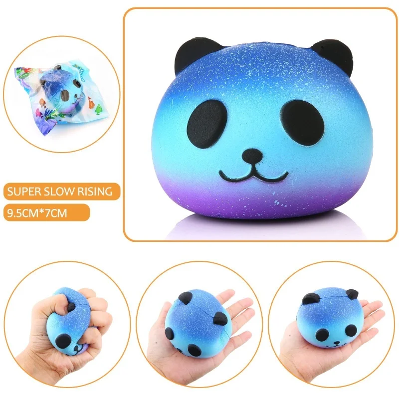 DULCII Squishy Panda Hand Squeeze Toys Phone Accessories Cute Funny PU Stress Relief Starry Reduced Pressure Squishi Animals | Мобильные