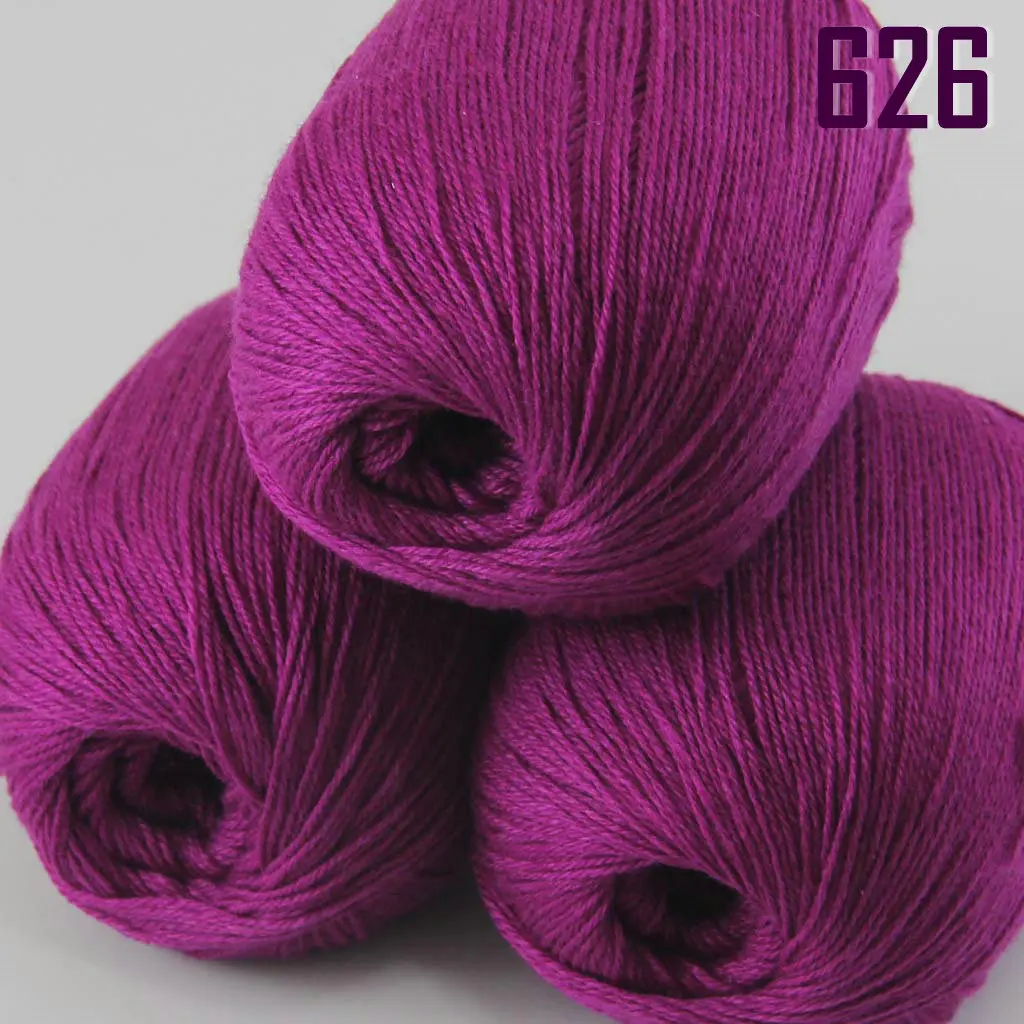 626 Fuchsia Распродажа новые мягкие 3X50 г чистый кашемир обертывание шали ручной вязки шерсть пряжа Кашемир шали и обертывание s 233 - Цвет: 626 Fuchsia