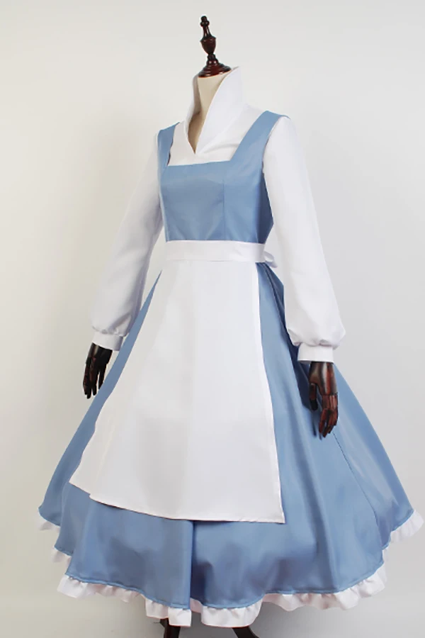 Взрослые женщины Красавица и чудовище костюм Чудовище Белль косплей синий