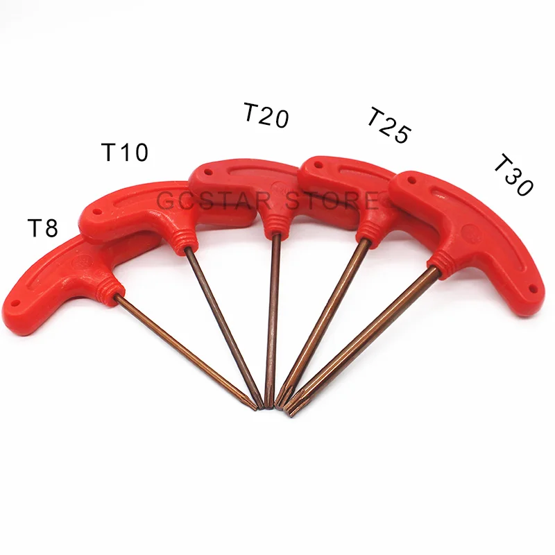 1 шт. T8 T10 T20 T25 T30 Тип Torx ключ гаечный ключ шестигранный гаечный ключ красного цвета для ЧПУ держатель инструмента