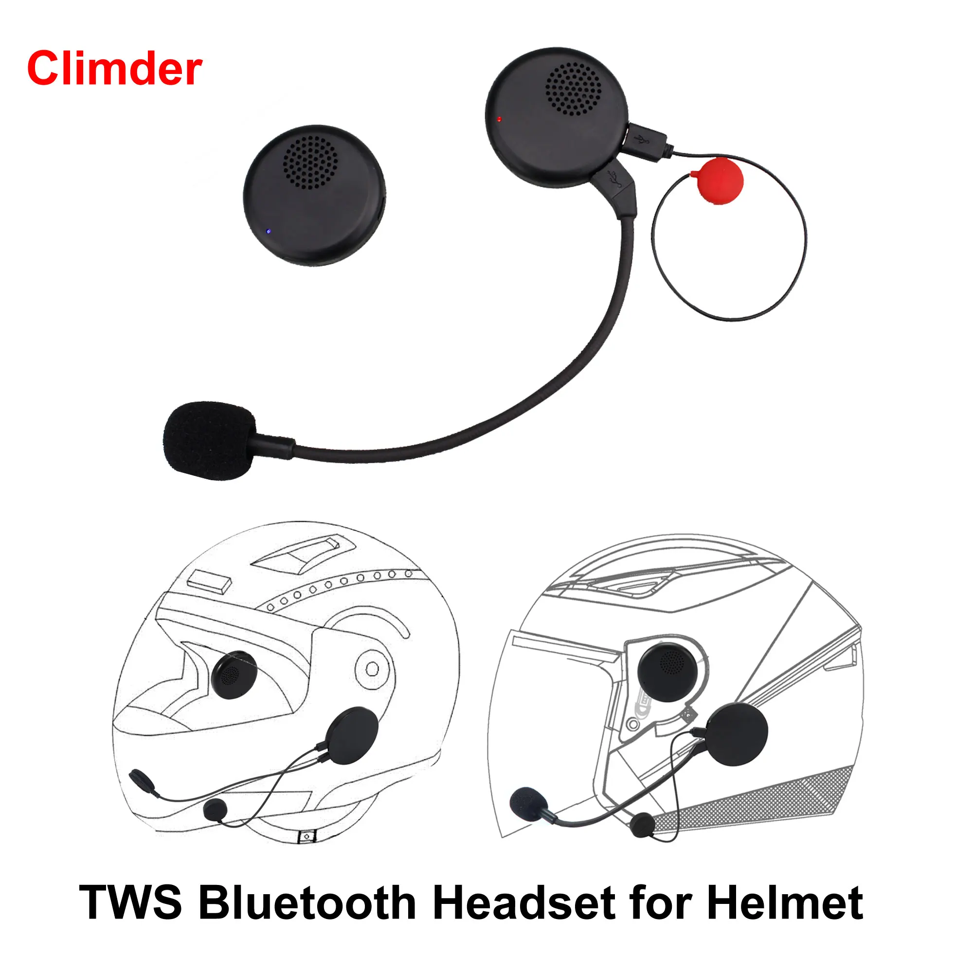 Climder M8 TWS bluetooth-гарнитура для мотоцикла велосипеда шлем настоящий беспроводной