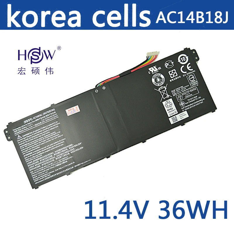 HSW Новый 11 4 В 36 wh ноутбука Батарея для Acer Aspire e3 111 V3 111P V5 122 KT0030G AC14B18J 4ICP5/57/80 bateria|battery