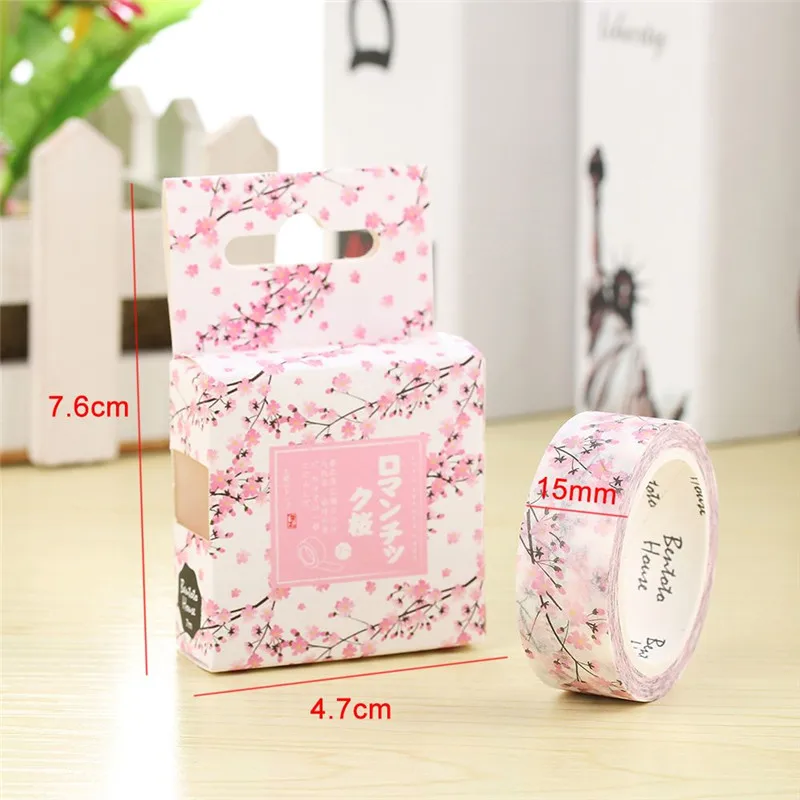 Cherry Donut Watercolor Flowers Decorative Washi Masking Tape DIY Scrapbooking Office Stationery Adhesive Tape Diary Album Decor