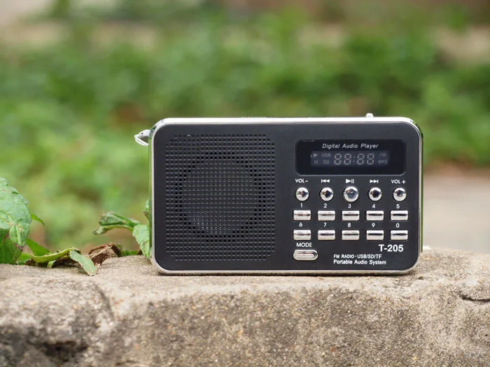 REDAMIGO портативный fm-радио приемник USB стерео мини-динамик fm-радио Ubwoofer супер бас портативное радио TF MICRO SD MP3 T205R