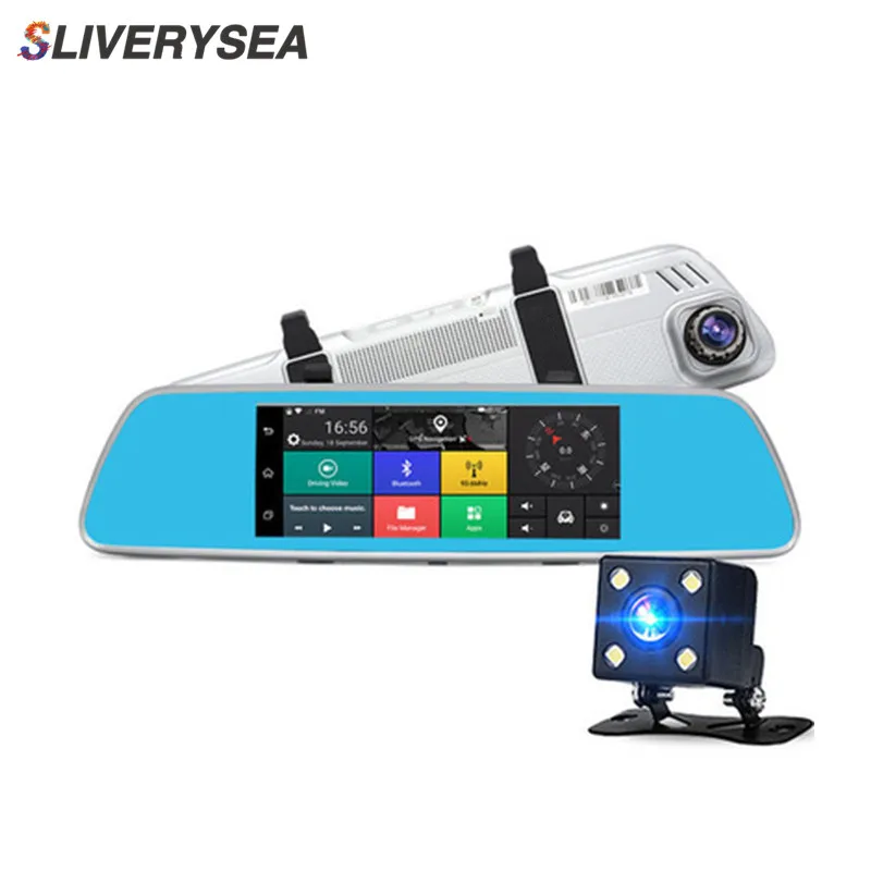 SLIVERYSEA 3G Автомобильный видеорегистратор зеркальная видеокамера 7 &quotAndroid 5 0 16 Гб