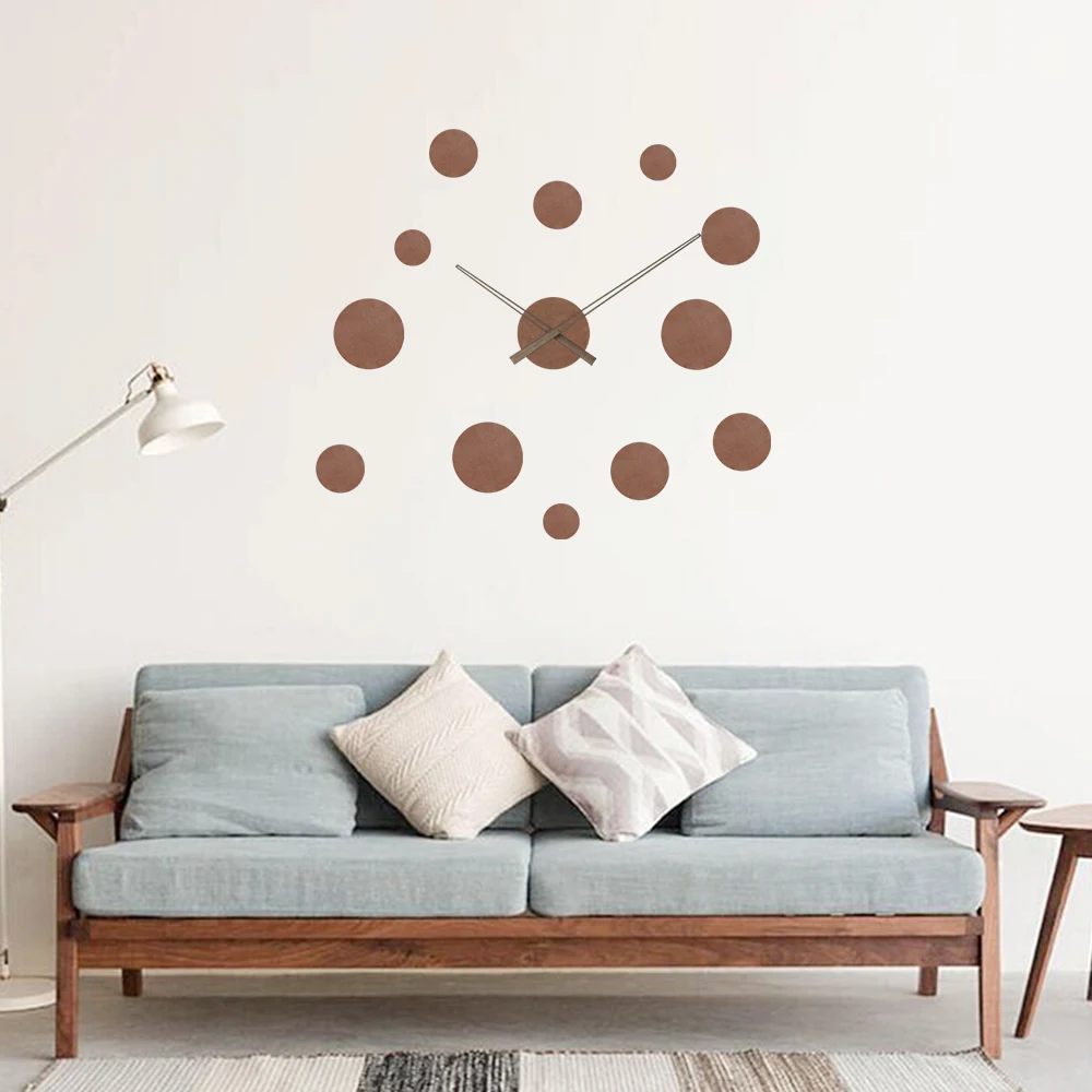 

Wood Dot 3D Wall Clocks Modern DIY Clock Wall Stickers 2019 New For Living Room Home Decor Horloge Murale Reloj De Pared