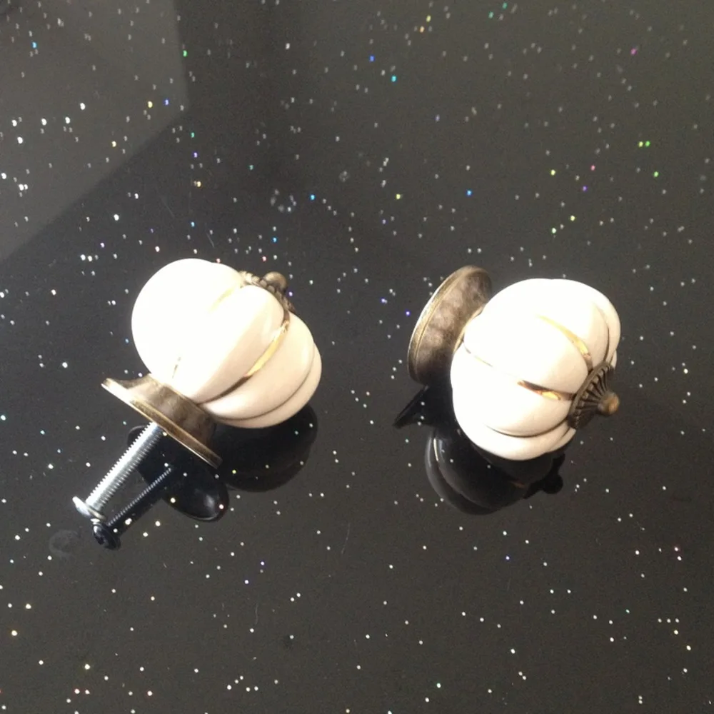 8 шт./компл. белый Европа Керамика тыквы дверную ручку ящика шкафа Кухня шкаф