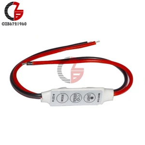 Миниатюрный регулятор яркости для одноцветных светодиодных лент, контроллер яркости для светодиодсветильник лент 3528, 5050, 5630, 5730, 3014, 12 В, 3 клавиши