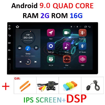 9.0 2G 16G IPS DSP " ips экран Android 9,0 4G 64G 8 CORE 2 DIN универсальный gps Стерео Радио Навигация мультимедийный приемник без DVD плеера - Цвет: 9.0 2G 16G IPS DSP