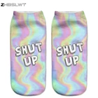 Женские носки ZHBSLWT в стиле Харадзюку, с 3D принтом, закрывающие глаза, повседневные носки, носки унисекс, низкие носки до щиколотки