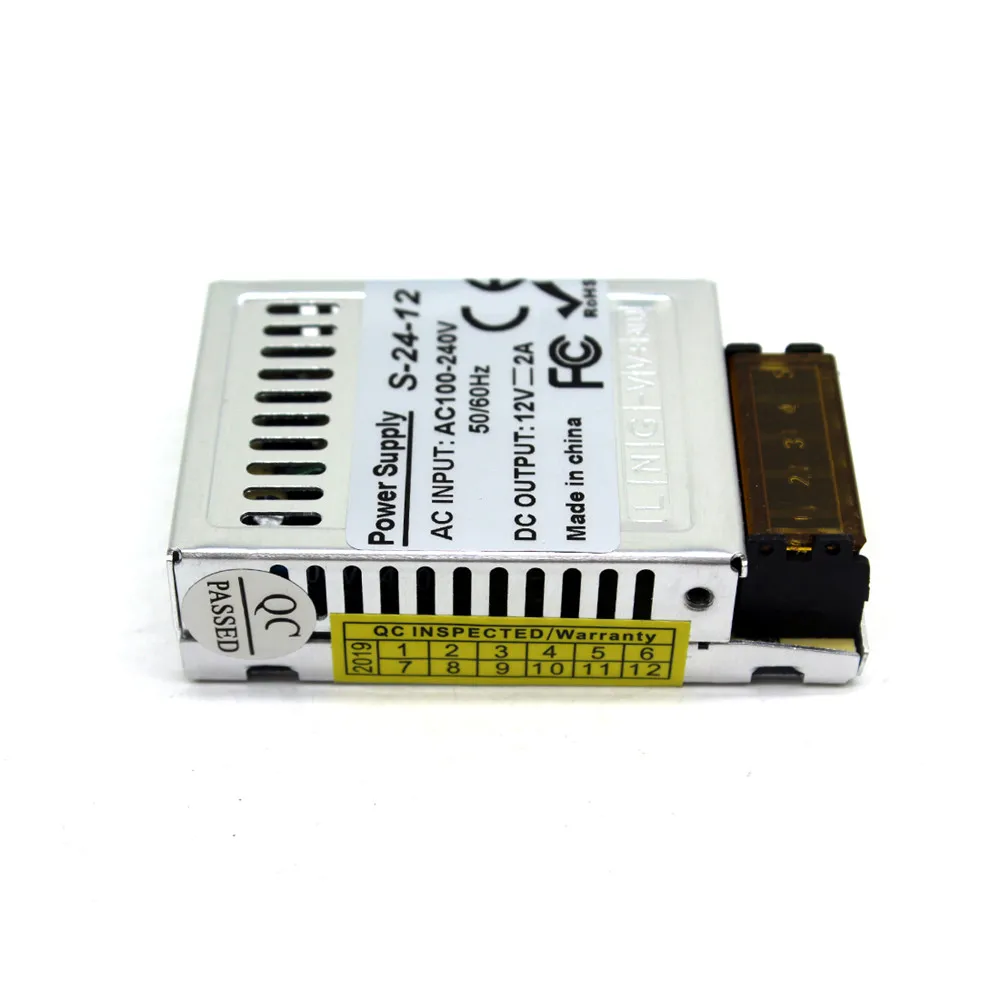 Ультратонкий выключатель питания DC12V 2A 24 W светодиодный трансформатор драйвера 100