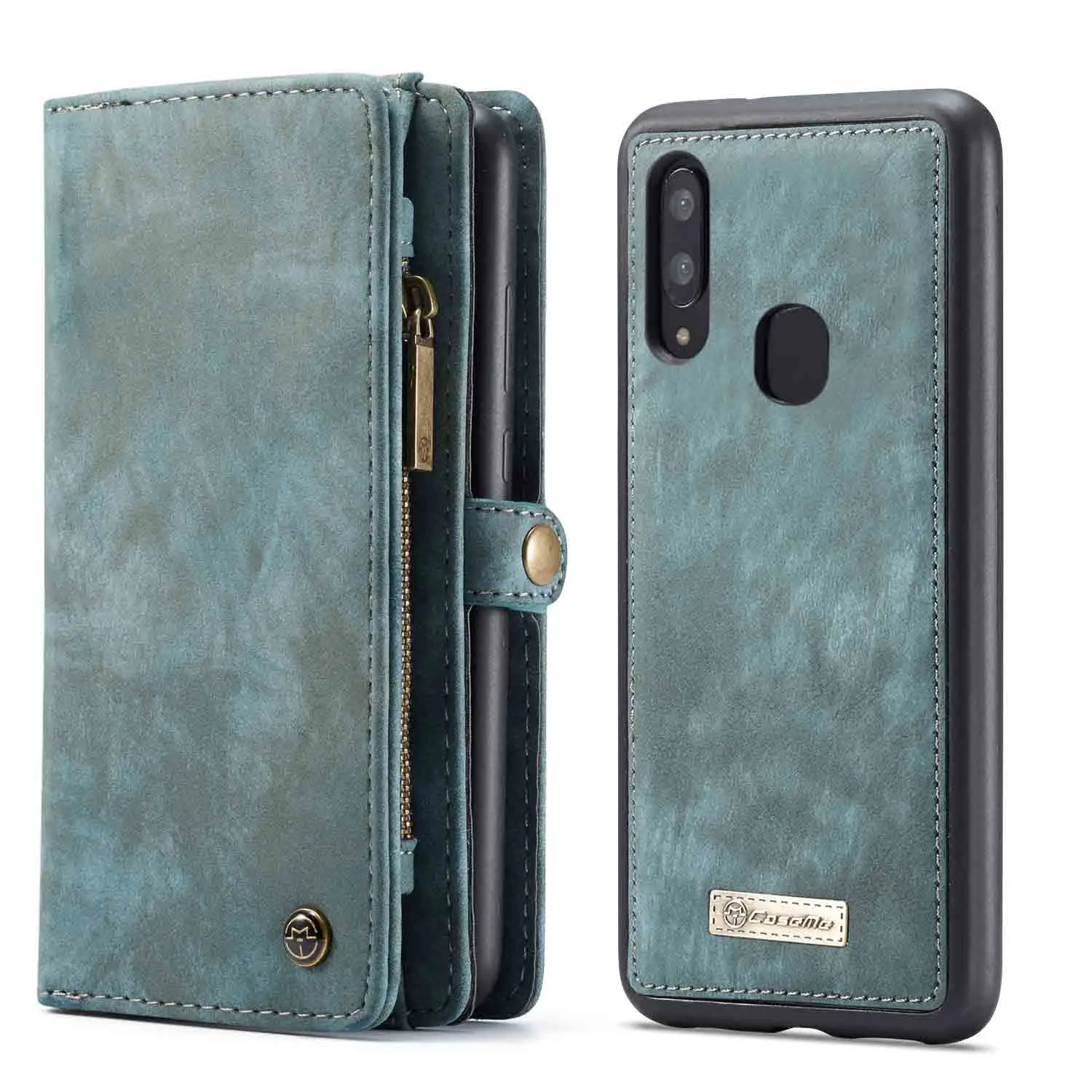 Для Coque samsung A40 чехол на молнии кошелек Folio Магнитный чехол из натуральной кожи чехол для samsung Galaxy A40 A50 A30 A20 S10 Plus - Цвет: blue