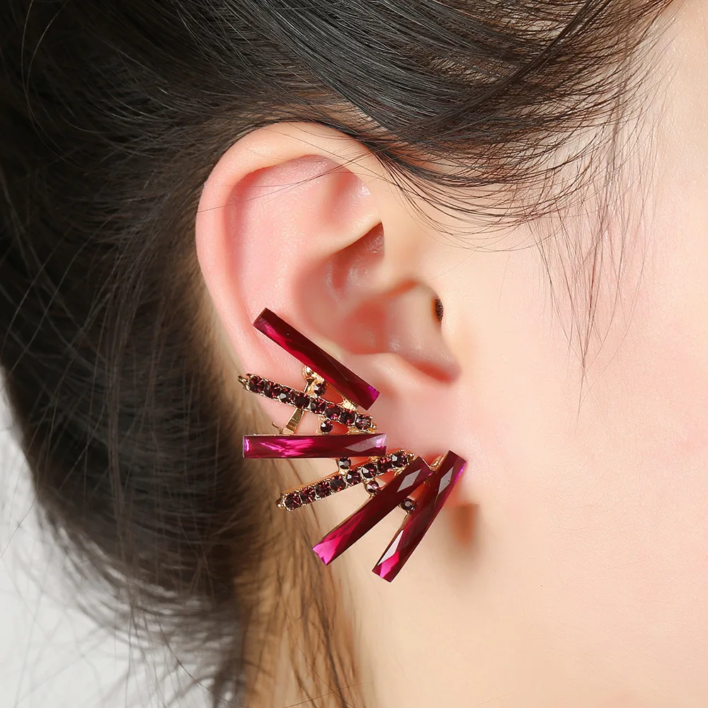 Модные Роскошные серьги-каффы ZLDYOU с золотым/серебряным покрытием кристаллами