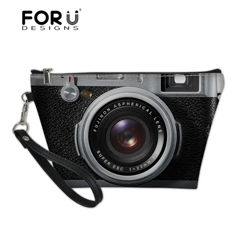 Косметический Чехол FORUDESIGNS с 3D рисунком камеры Женский вместительный чехол для