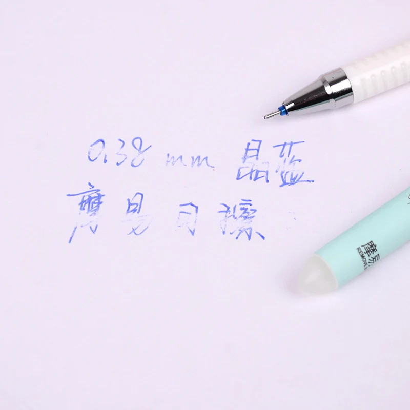 2 шт./лот 0,38 мм стираемая гелевая ручка Kawaii Волшебная нейтральная ручка милые ручки черные и синие чернила для письма подарок офисные школьные принадлежности