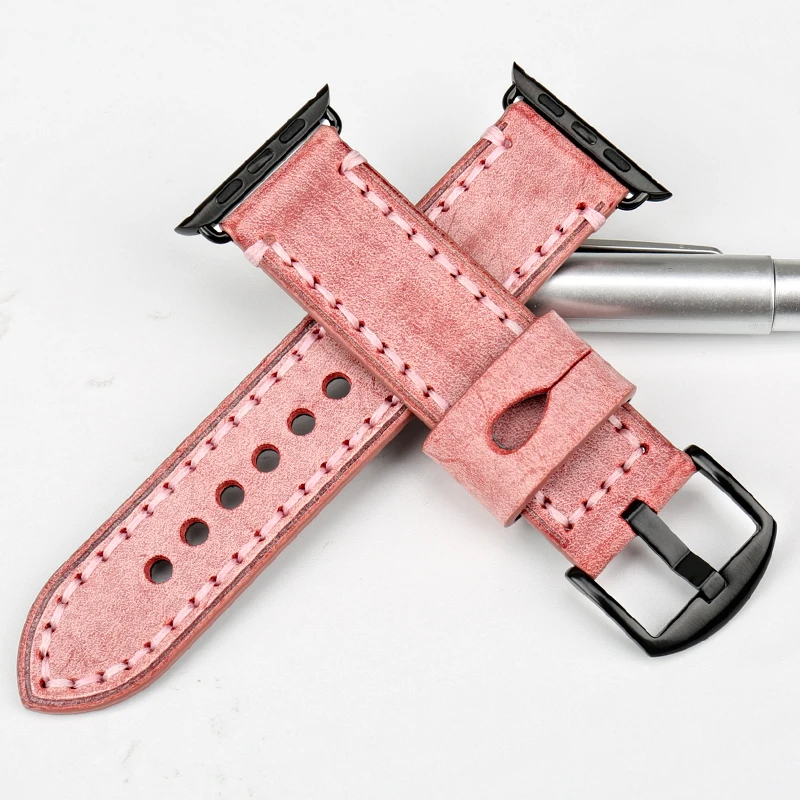 Ремешок MAIKES из натуральной кожи для Apple Watch Band 44 мм 40 42 38 Series SE 6 5 4 3 2 iWatch|watchband for apple