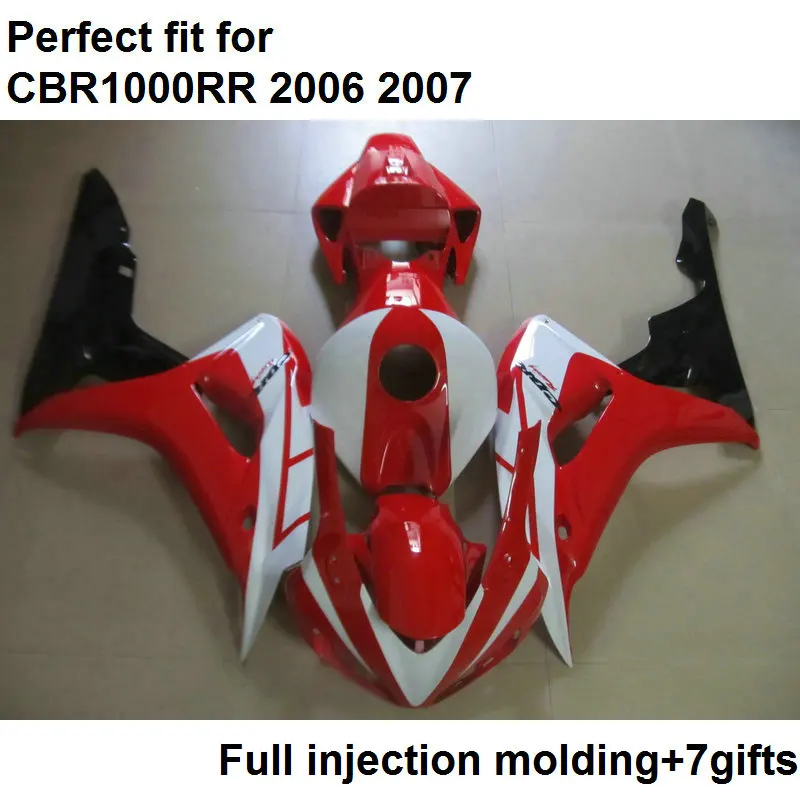 Высококачественные обтекатели из АБС пластика для Honda CBR1000RR 06 07 красные белые