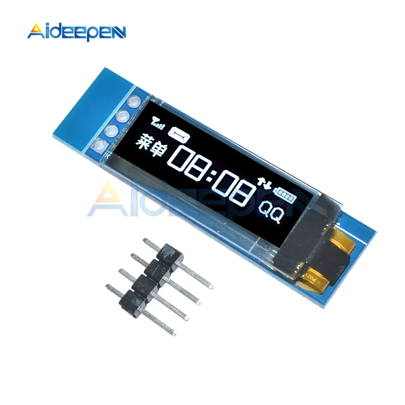 White 0,91 дюйма 128x32 белый/синий OLED дисплей модуль IIC igc интерфейс SSD1306 Драйвер IC DC 3,3 V 5V для Arduino - Цвет: White