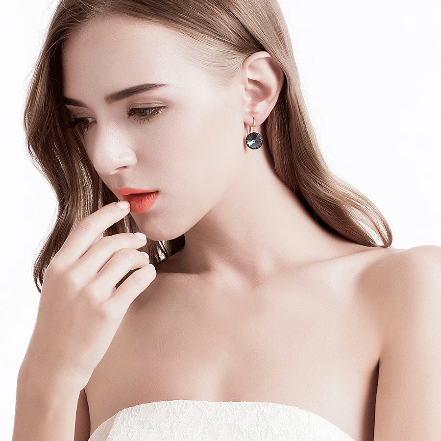 MALANDA брендовые круглые серьги гвоздики Bella для женщин с кристаллами Swarovski новые