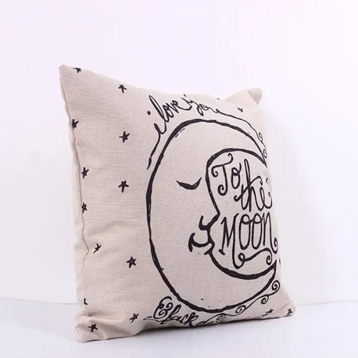 Винтажный чехол I Love You to the Moon and Back хлопковая подушка для дивана, чехол, наволочка, магазин UYT