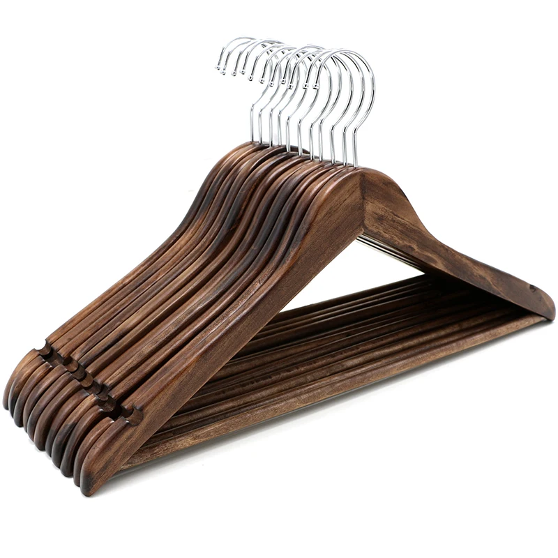 Вешалки для костюмов из массива дерева 5 шт./лот Нескользящие бесшовные широкие