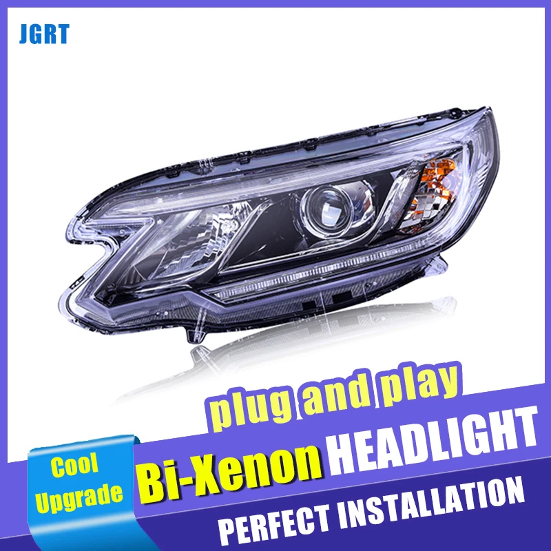

head light Accessories car Styling for Honda CR-V LED Headlight 2015 For CRV 2016 LED DRL Bi-Xenon H7 hid kit angel eye low beam