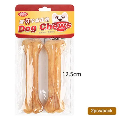 5inch 2pcs Товары для домашних животных игрушки для собак жевательные кожные кости собаки жевательные закуски 8 размеров натуральные прочные жевательные игрушки для собак для агрессивных жевателей - Цвет: 5inch 2pcs