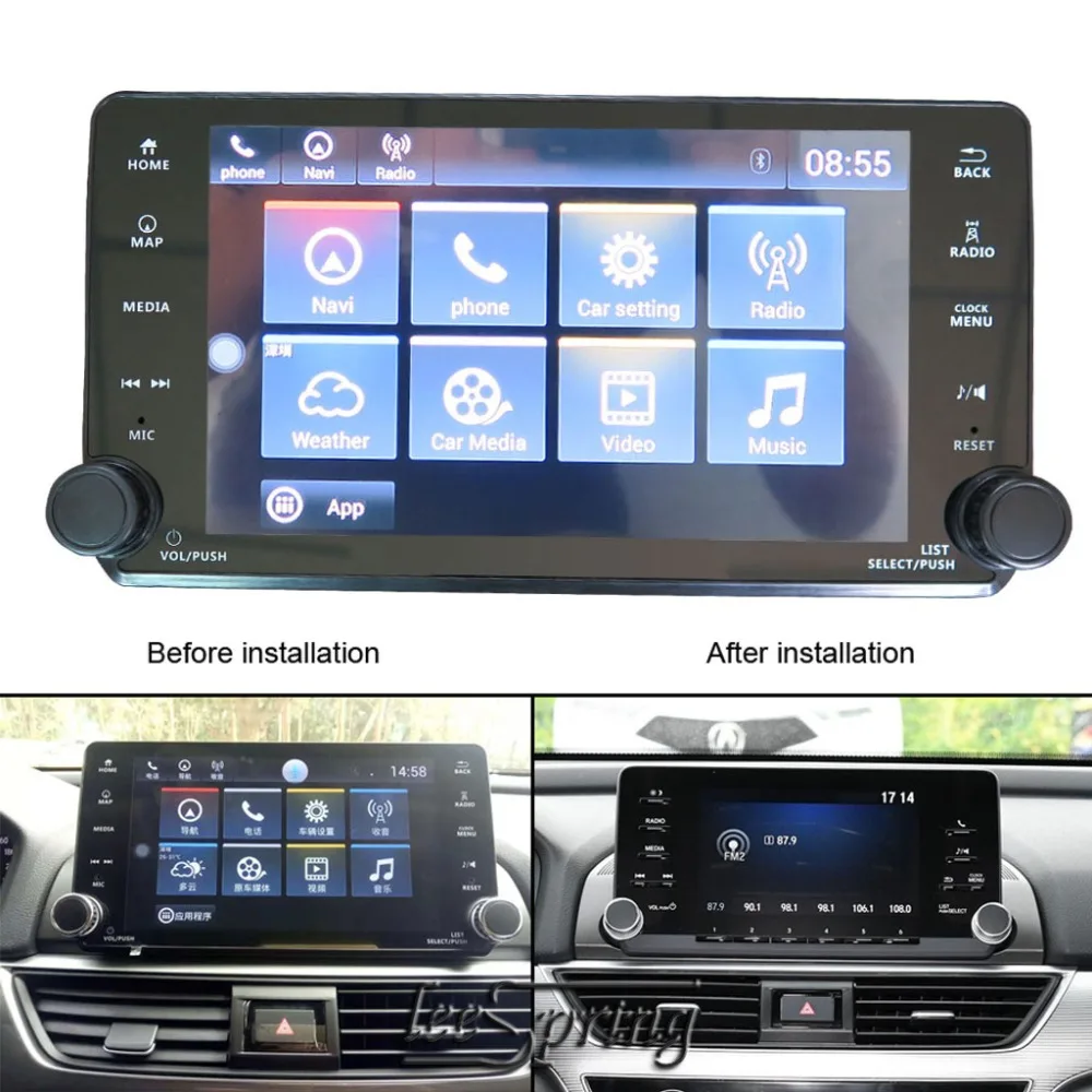 Обновленный автомобильный щиток Android 4,4 автомобильный медиаплеер для Honda Accord 10() gps Ram 1G Rom 16G