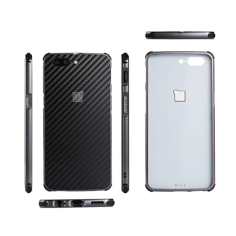 For Oneplus 5 Case Metal Aluminum Frame+Brushed Carbon Fiber PC Back Cover 3 3T Shockproof Phone Shell One plus | Мобильные телефоны