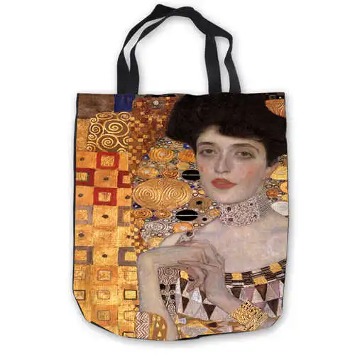 Пользовательские холст gustav-klimt-the-kiss сумка сумки повседневная хозяйственная сумка пляжные сумки Складная 180911-03-23