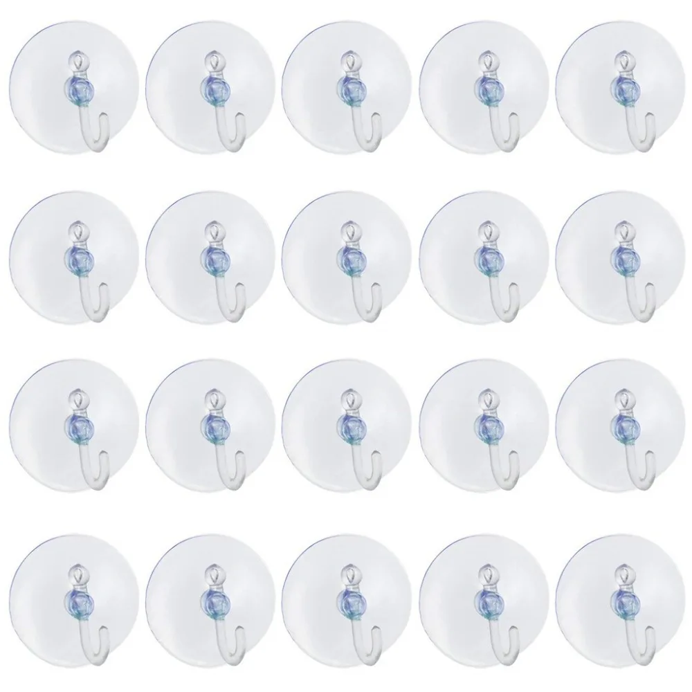 

20Pcs Strong Home Kitchen Hooks Transparent Suction Cup Sucker Wall Hooks Hanger For Kitchen Bathroom Aeessories Wholesale