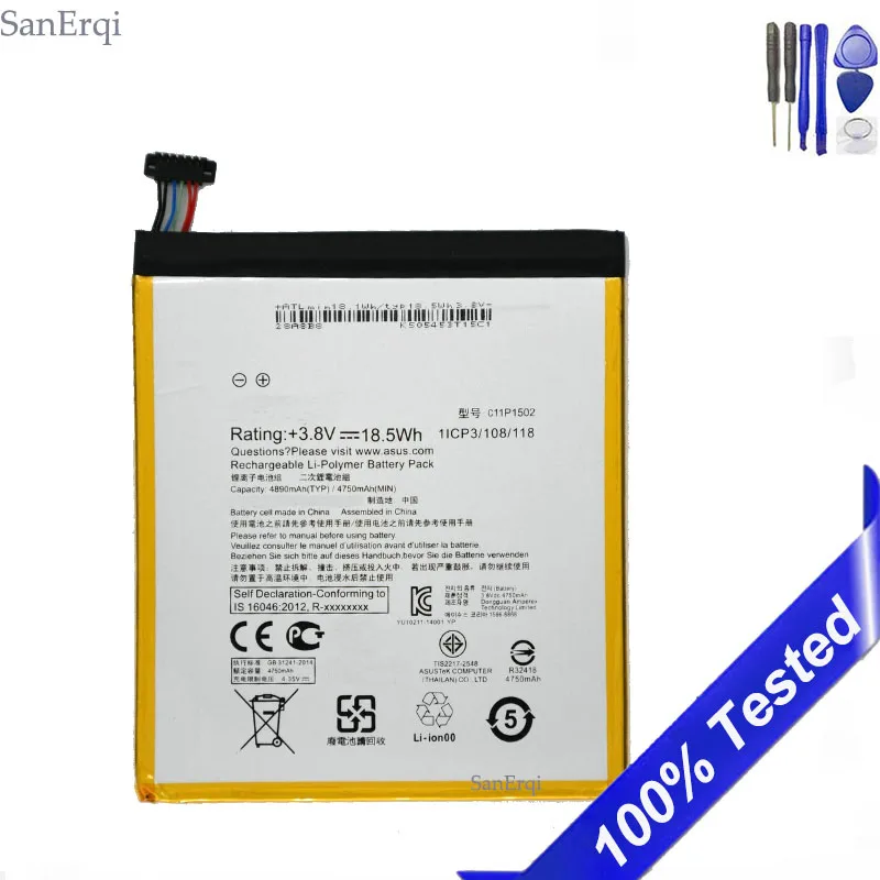 Аккумулятор C11P1502 для ASUS ZenPad 10 Z300C Z300CL Z300CG аккумулятор 4890 мАч с инструментами
